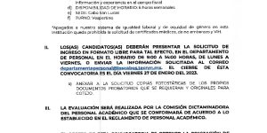 CONVOCATORIA PARA EL PUESTO DE DOCENTE PARA ASIGNATURA «IMPUESTOS PERSONAS FÍSICAS»