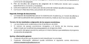 CONVOCATORIA  APOYO ECONÓMICO PARA ESTUDIOS DE POSGRADO