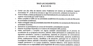 CONVOCATORIA DE CARRERA DE ENSEÑANZA SUPERIOR ASOCIADO(A) «A» AL CONCURSO PROMOCIÓN DE CATEGORÍA PROFESOR(A) DE CARRERA DE ENSEÑANZA SUPERIOR ASOCIADO(A) «B»