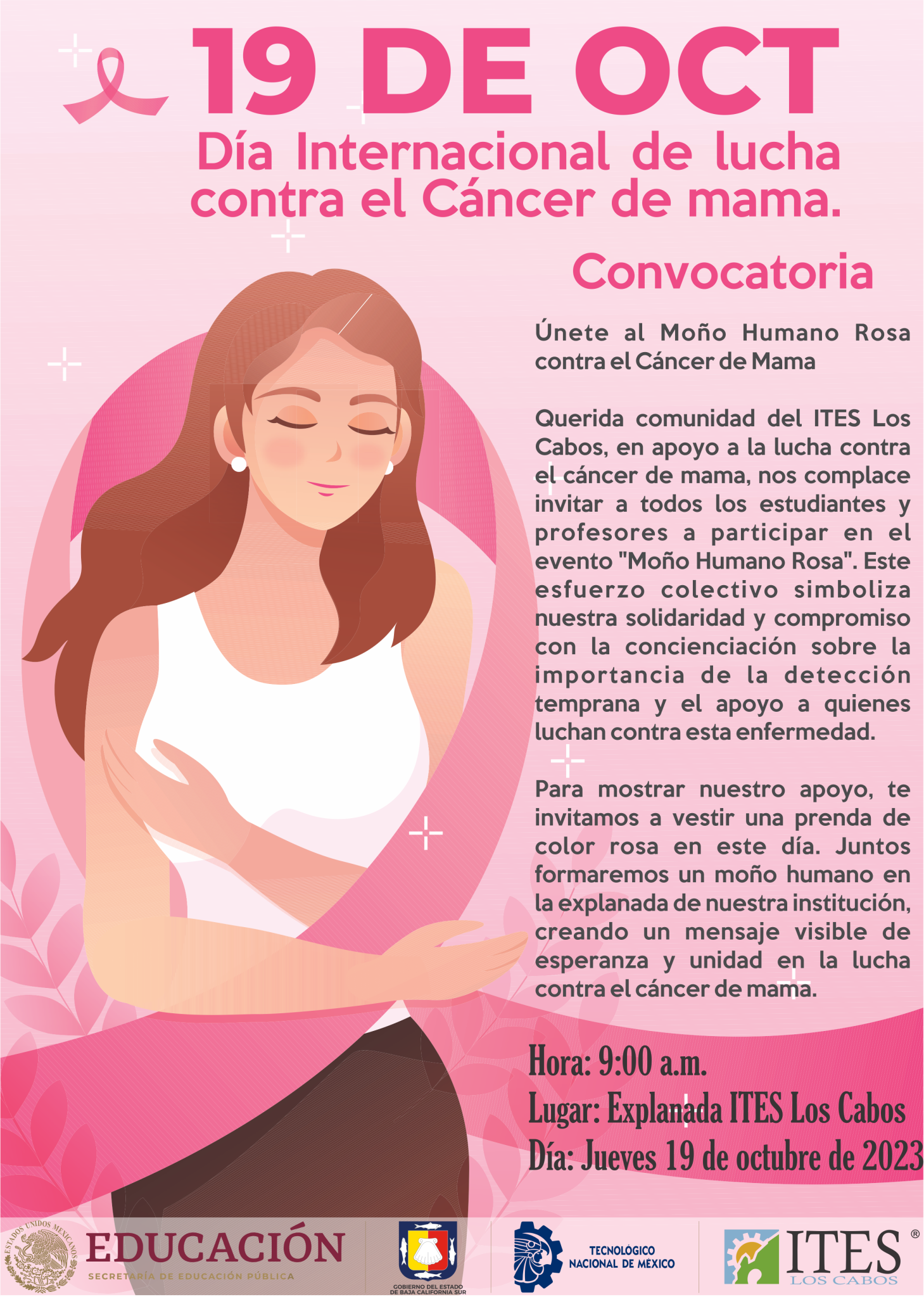 ATENCIÓN COMUNIDAD TECNOLÓGICA,SE REALIZARÁ MOÑO HUMANO ROSA EN ITES ...