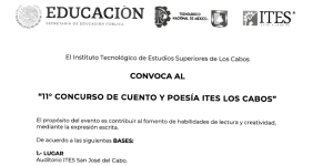 📚✒️ ¡Atención escritores y poetas! 📚✒️11° Concurso de Cuento y Poesía en ITES Los Cabos!