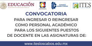 Convocatorias Abiertas para Ingresar o Reingresar como Personal Académico de las Siguientes Asignaturas de: