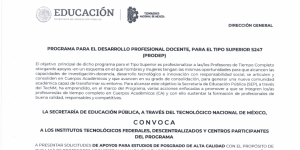 Convocatoria “Programa para el Desarrollo Profesional Docente”