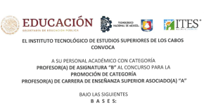 CONVOCATORIA PROMOCIÓN DE CATEGORÍA PROFESOR(A) DE CARRERA DE ENSEÑANZA SUPERIOR ASOCIADO(A) «A»
