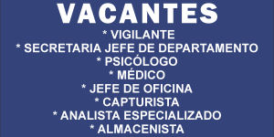 VACANTES PARA PERSONAL NO DOCENTE